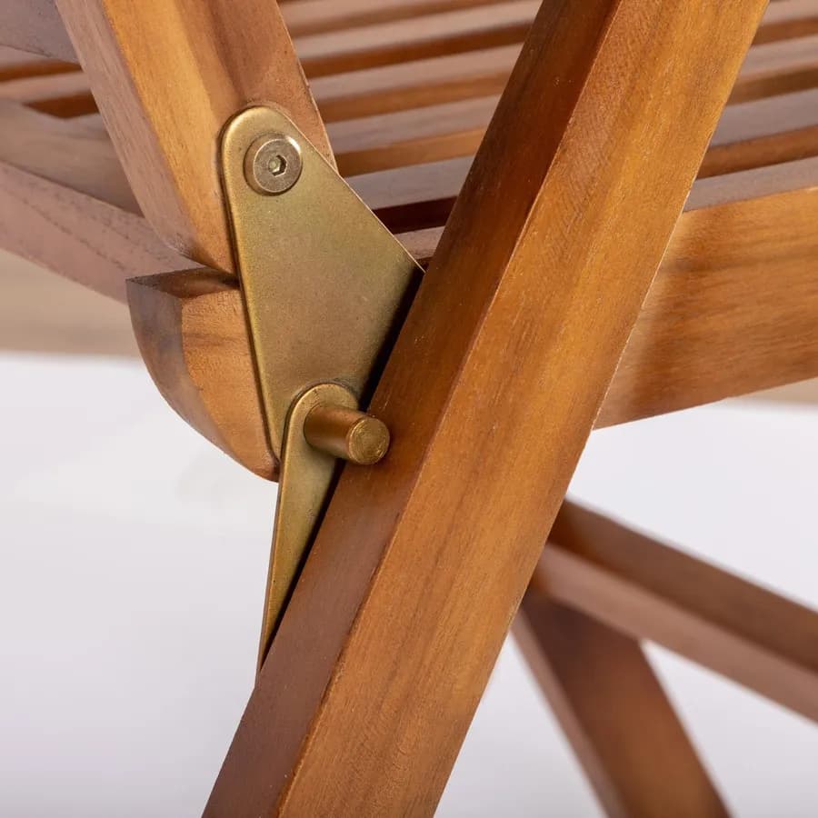 Sedia reclinabile con braccioli in legno teak - Louis