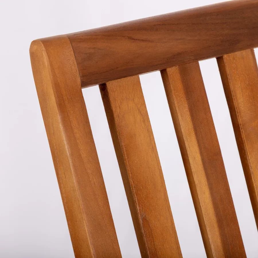 Sedia reclinabile con braccioli in legno teak - Louis