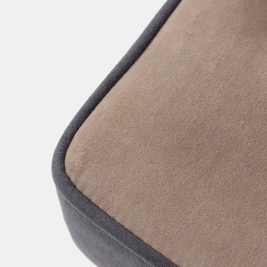 Poltrona scandinava in tessuto patchwork multicolor blu con poggiapiedi - Copenaghen