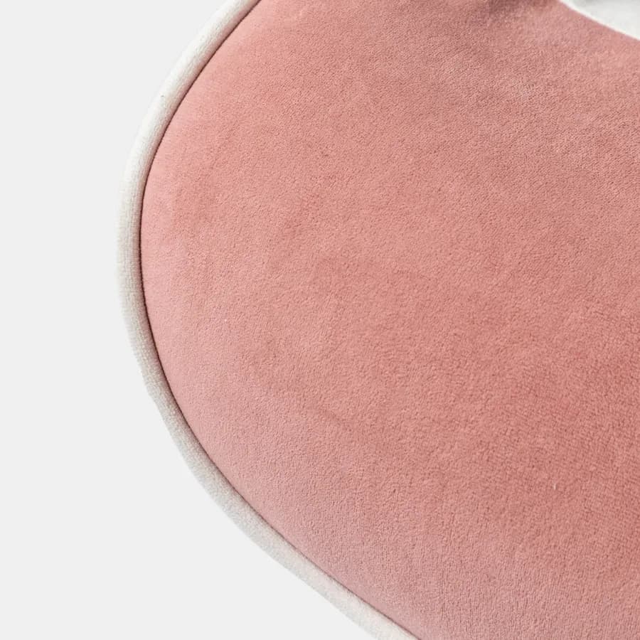 Poltrona scandinava in tessuto patchwork multicolor rosa con poggiapiedi - Copenaghen