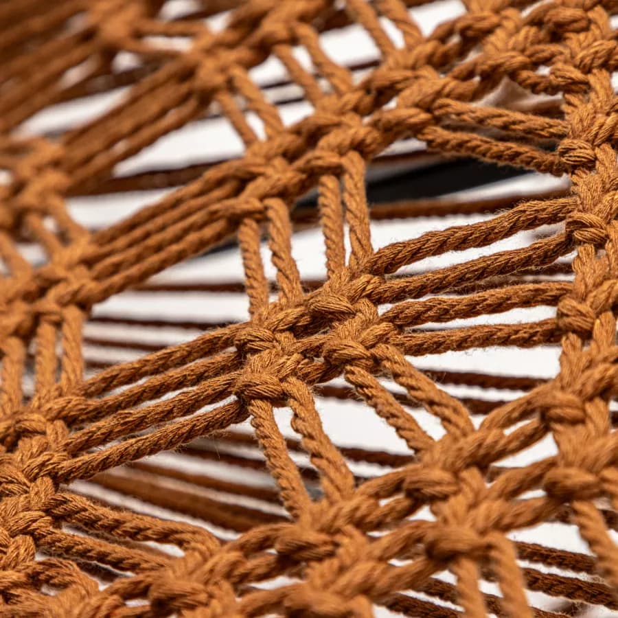 Poltrona macramè in cotone naturale caramello e nero - Dasya