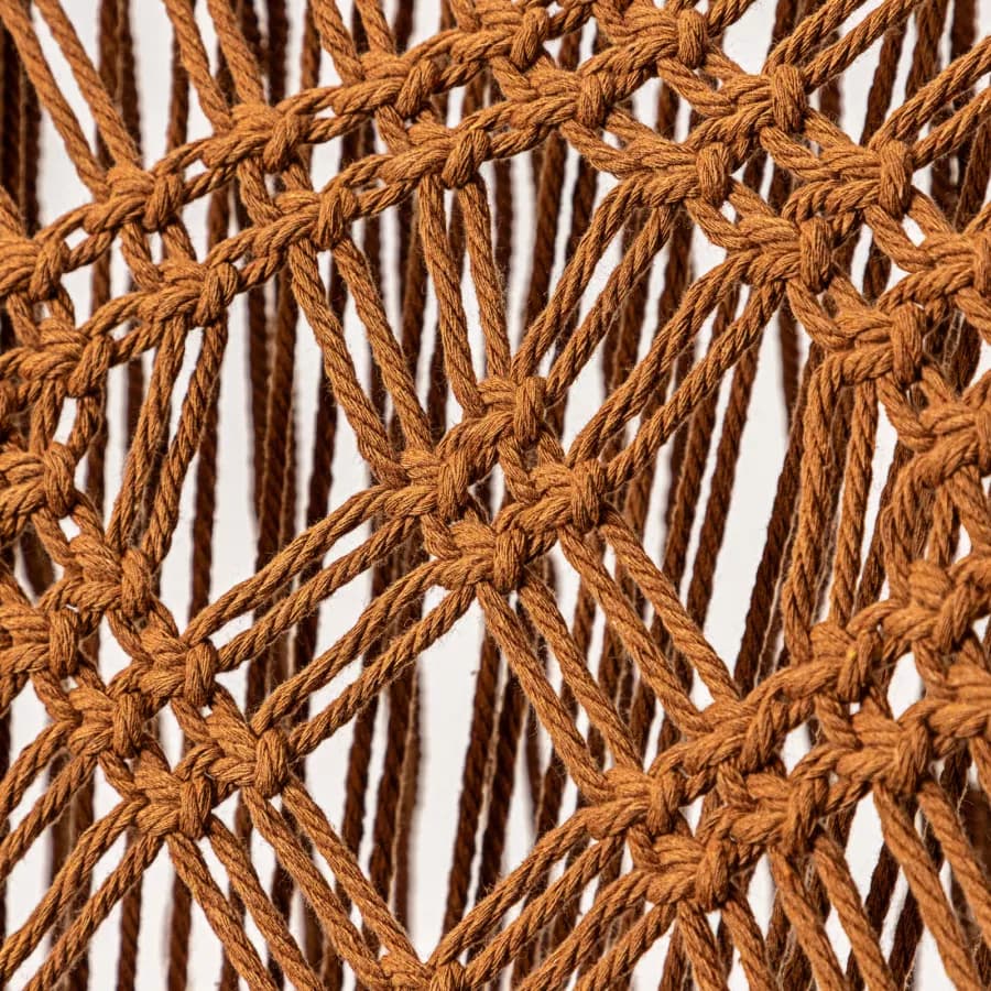 Poltrona macramè in cotone naturale caramello e nero - Dasya