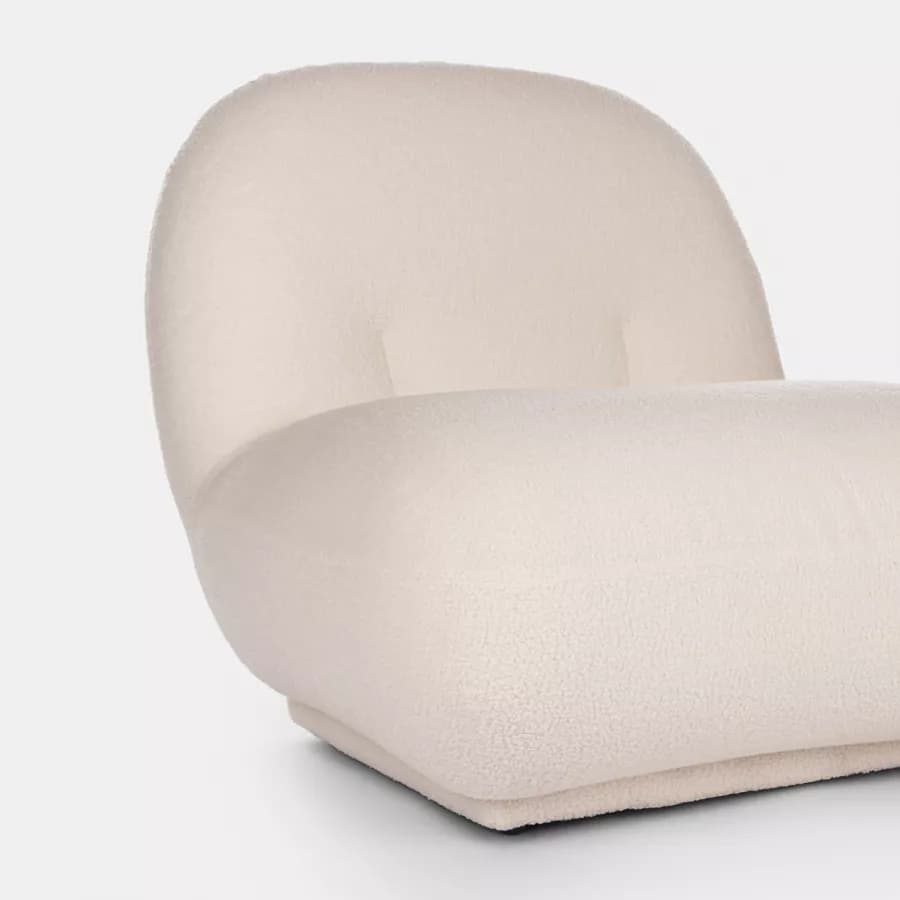 Poltrona nuvola con maxi imbottitura in tessuto teddy bianco - Klimar