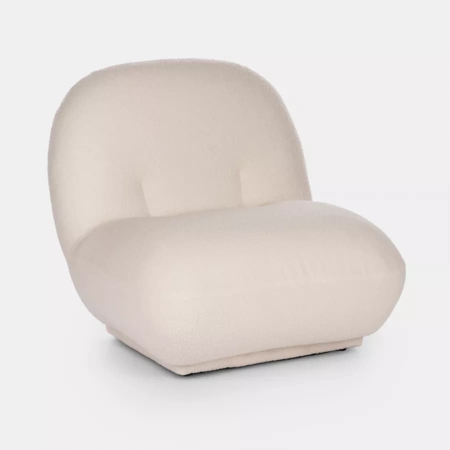 Poltrona nuvola con maxi imbottitura in tessuto teddy bianco - Klimar