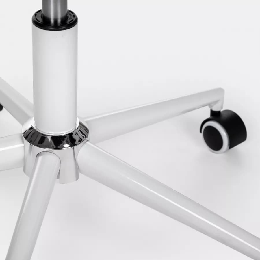 Poltrona da ufficio girevole in tessuto nero con supporto ergonomico bianco - Australe