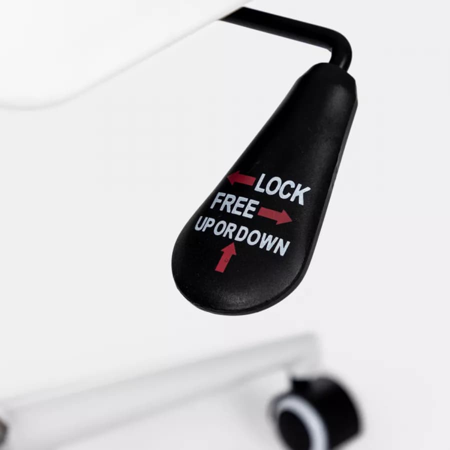 Poltrona da ufficio girevole in tessuto nero con supporto ergonomico bianco - Australe