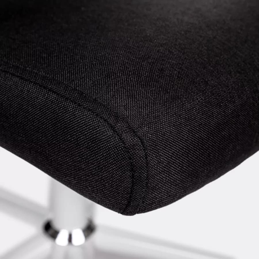 Poltrona da ufficio girevole in tessuto nero con supporto ergonomico bianco - Australe