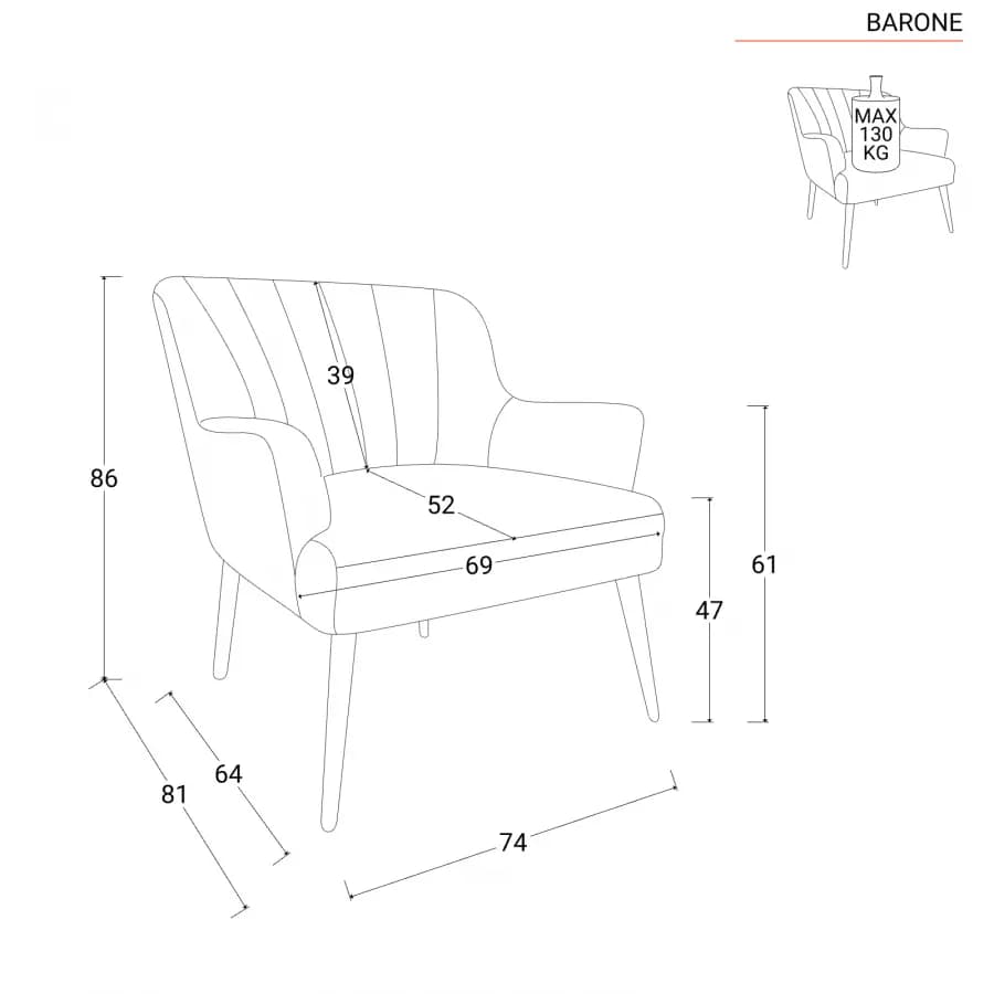 Poltroncina in velluto rosso vino con gambe nere - Barone