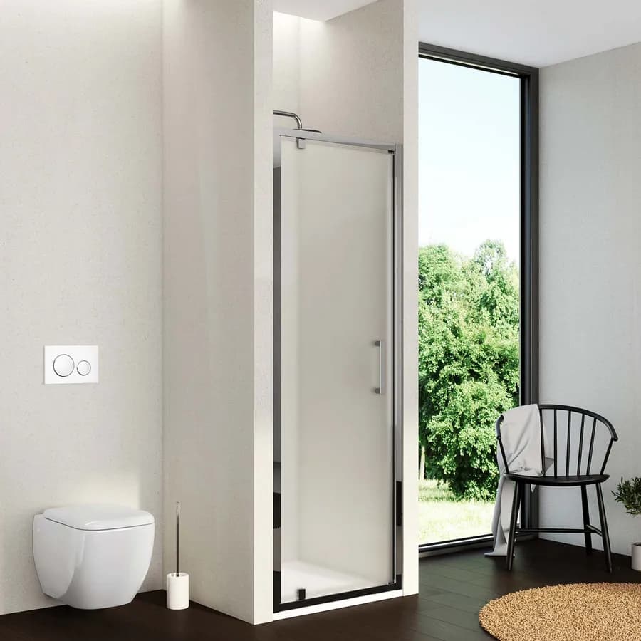 Box doccia nicchia 70 cm battente vetro temperato opaco profilo cromo 195h - Moritz