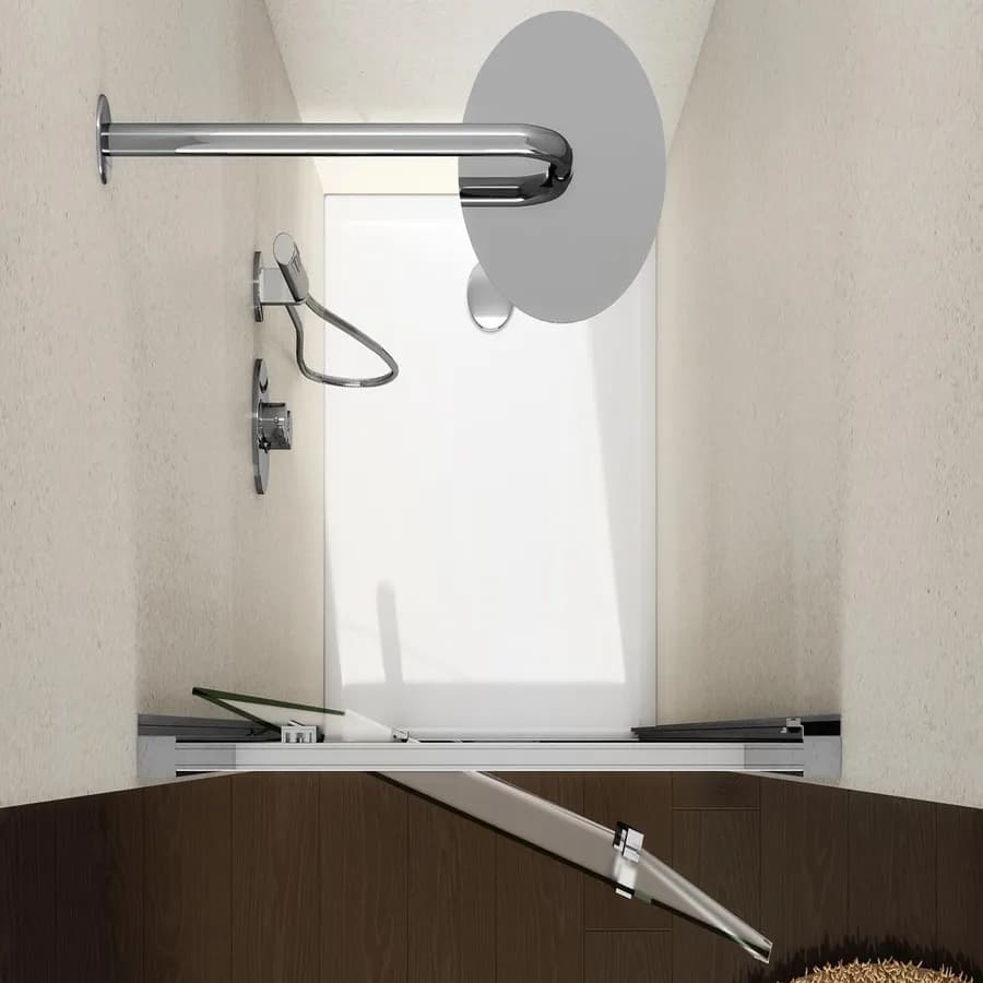 Box doccia nicchia 70 cm battente vetro temperato opaco profilo cromo 195h - Moritz