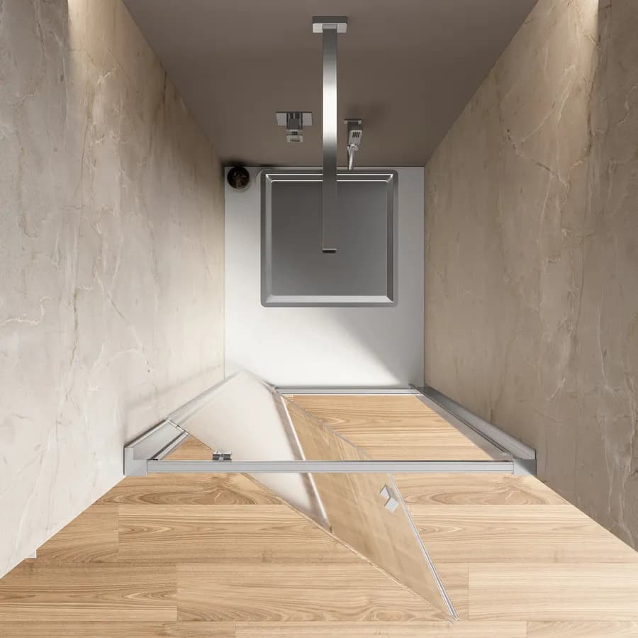 Box doccia nicchia 70 cm battente vetro trasparente anticalcare profilo cromo 195h - Moritz