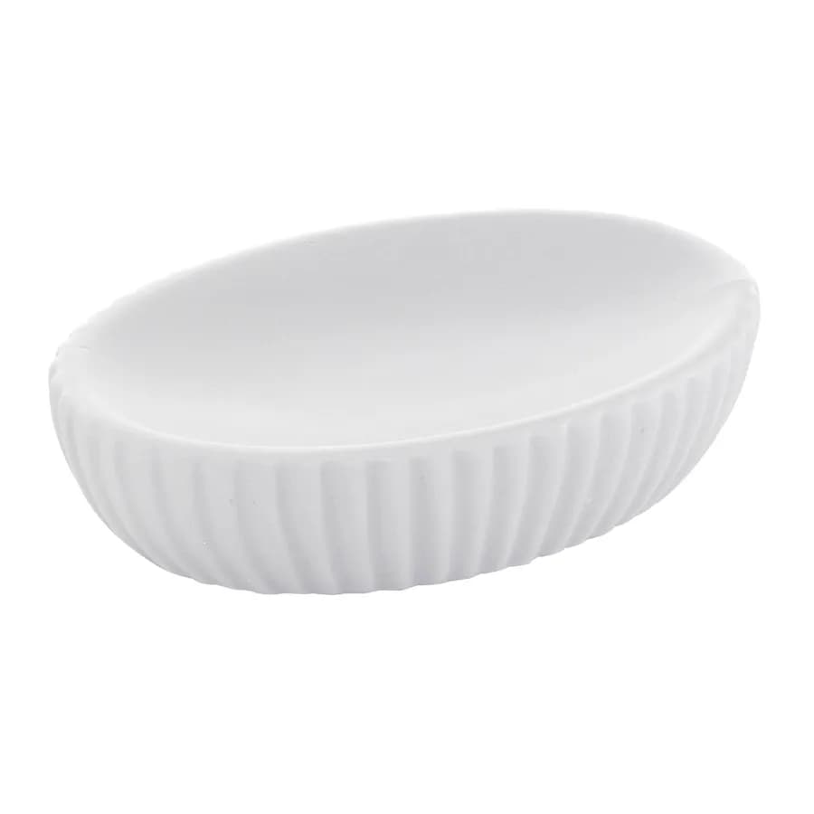 Portasapone da appoggio in ceramica bianco rigato - Marika di Gedy