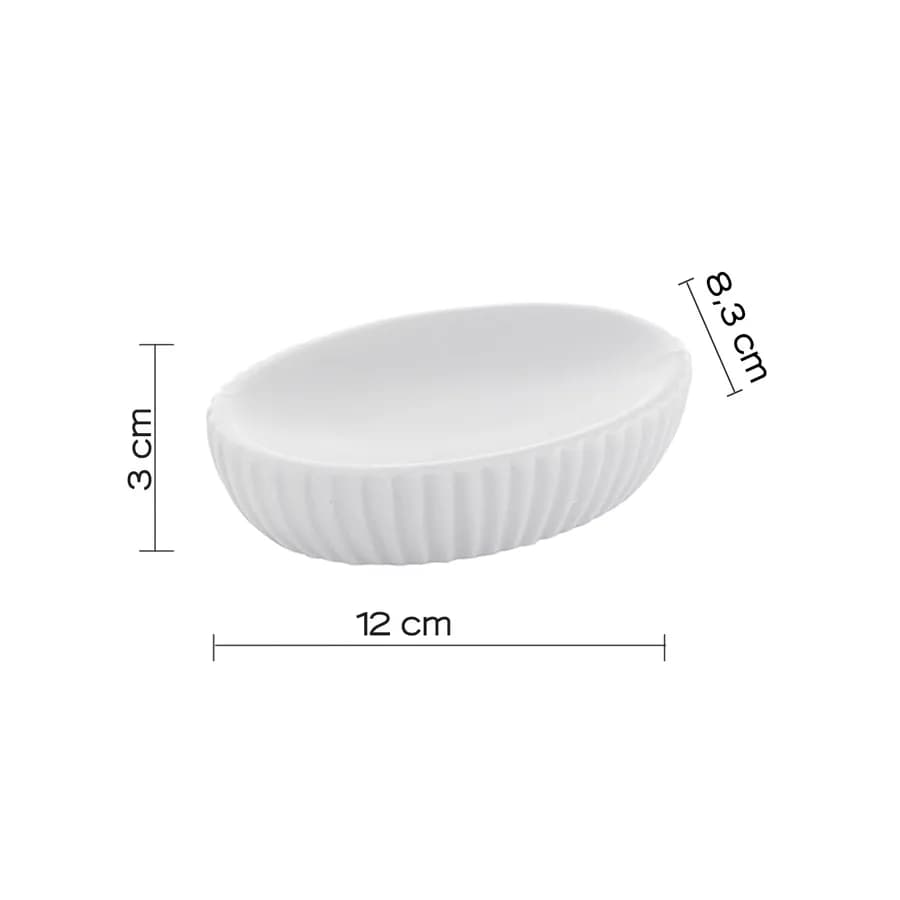 Portasapone da appoggio in ceramica bianco rigato - Marika di Gedy