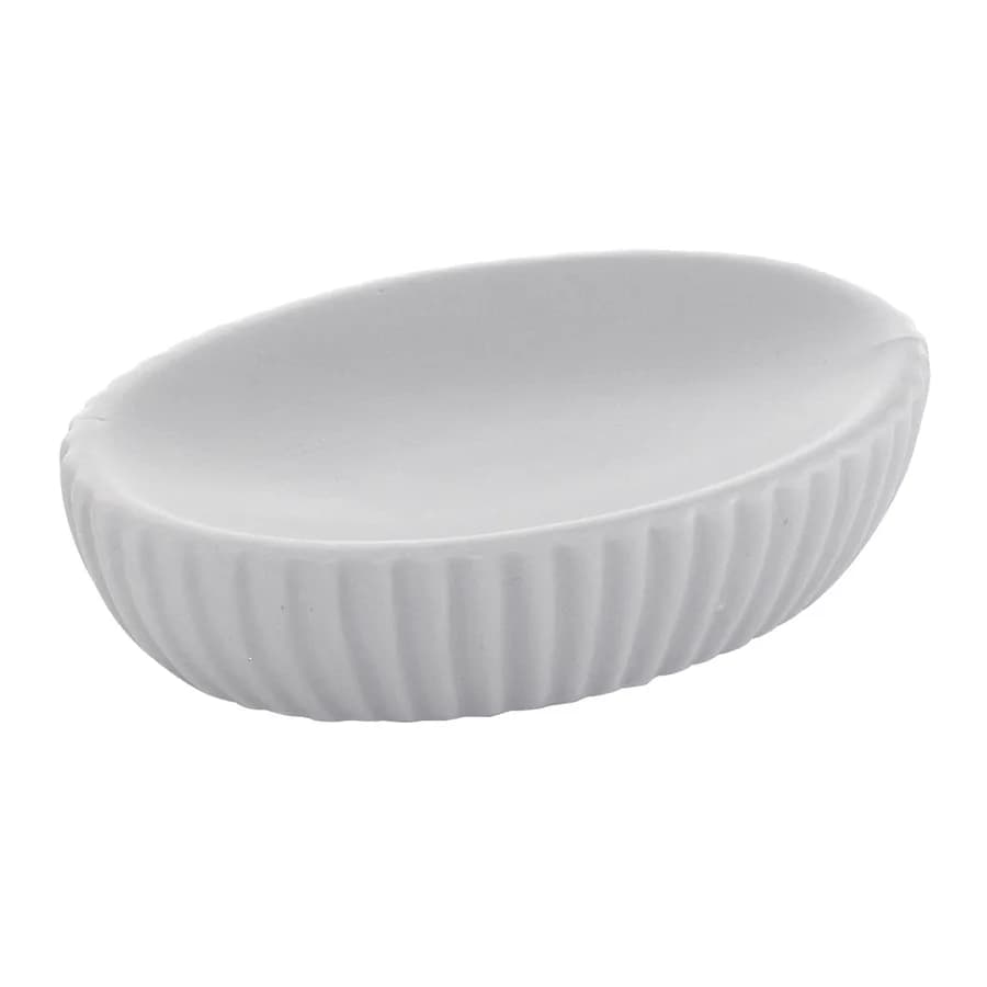 Portasapone da appoggio in ceramica grigio rigato - Marika di Gedy