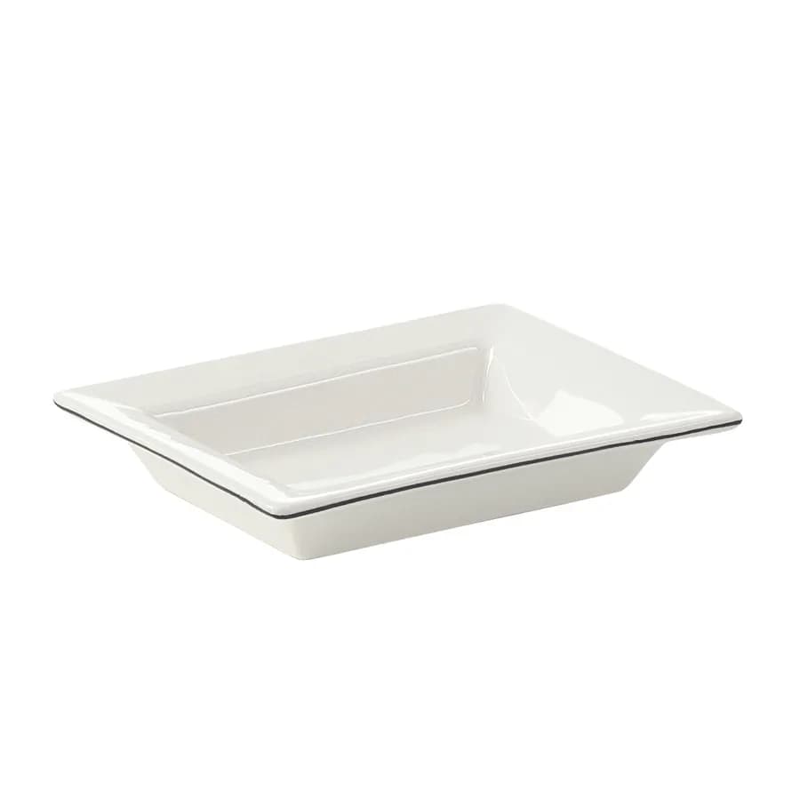 Portasapone da appoggio in ceramica bianco con profilo nero - Lucrezia di Gedy