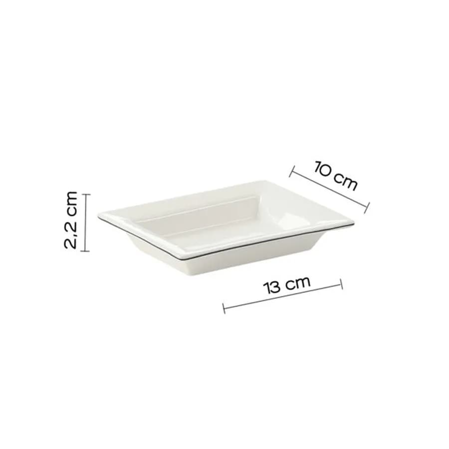 Portasapone da appoggio in ceramica bianco con profilo nero - Lucrezia di Gedy
