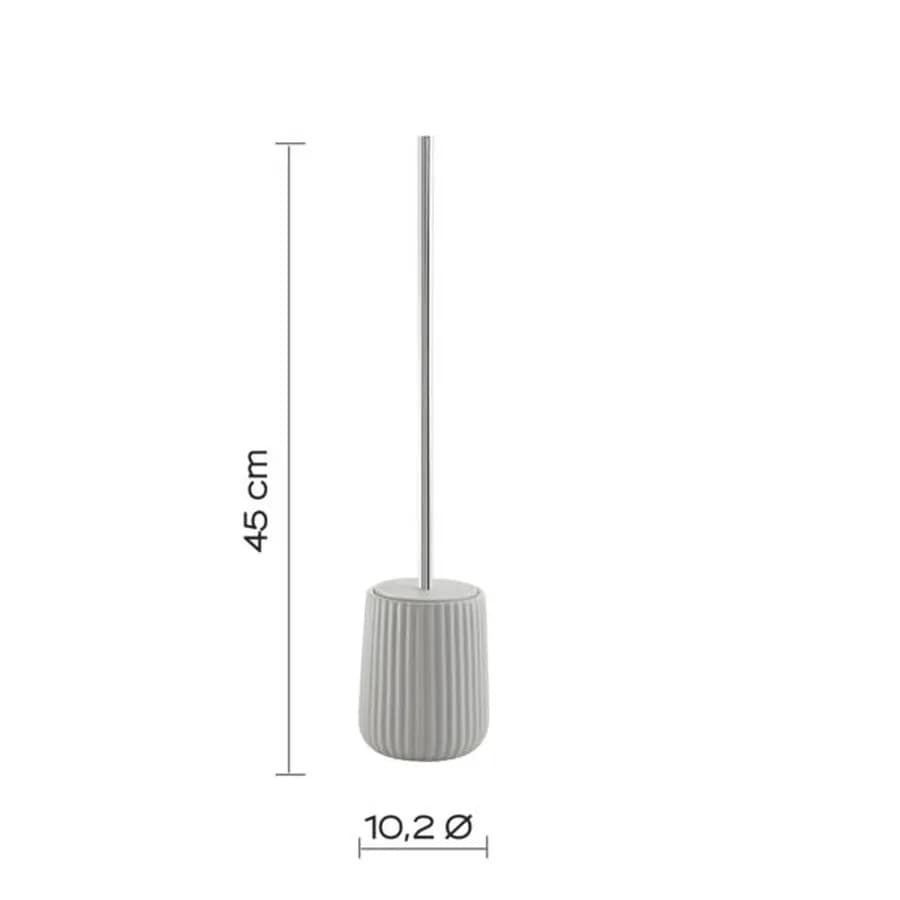 Portascopino d'appoggio in ceramica grigio rigato - Marika di Gedy