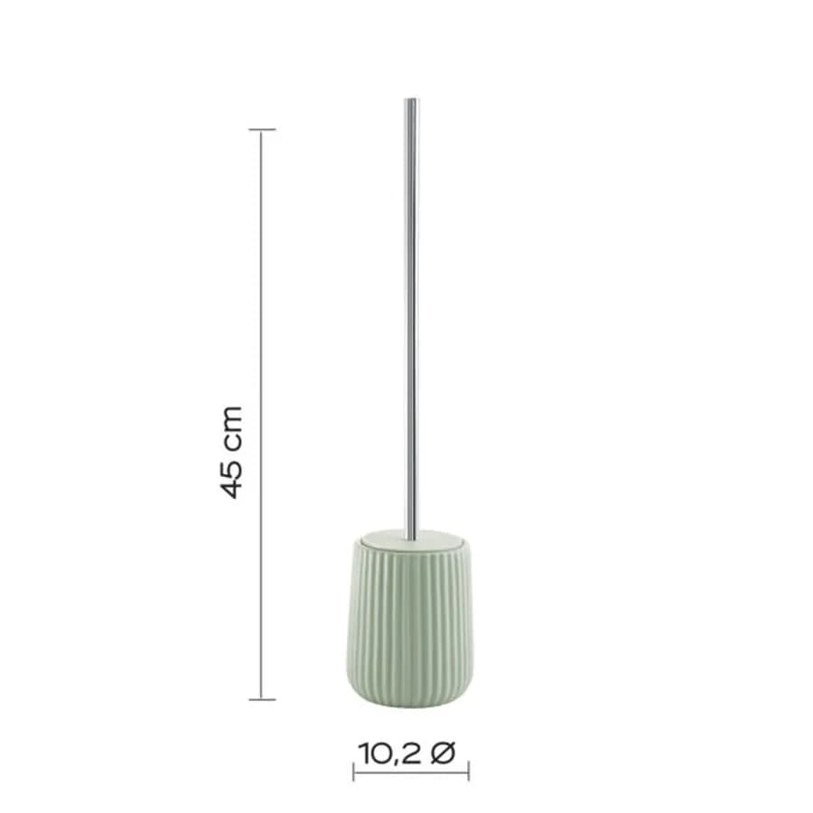 Portascopino d'appoggio in ceramica verde menta rigato - Marika di Gedy
