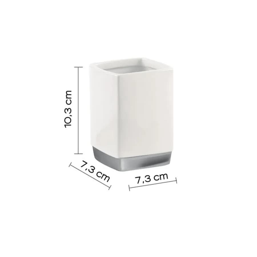Portaspazzolini da appoggio in ceramica bianco - Lucy di Gedy