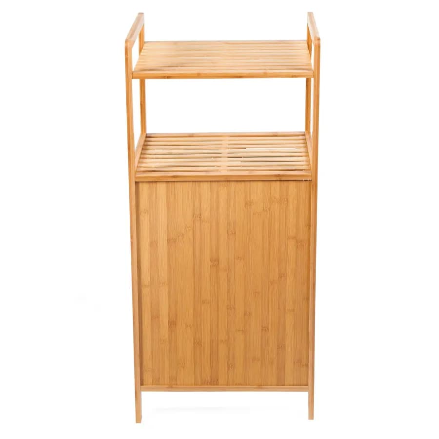 Portabiancheria in legno bambù estraibile con ripiano superiore da bagno o lavanderia - Grace