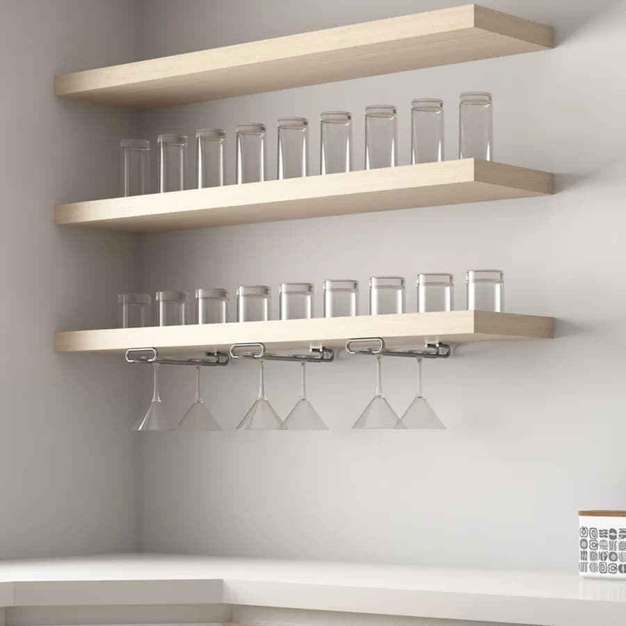 Portacalici in linea 28 cm in acciaio cromo lucido - Slined
