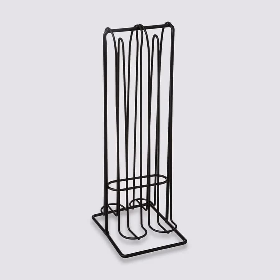 Portacapsule doppio 30h cm in acciaio nero
