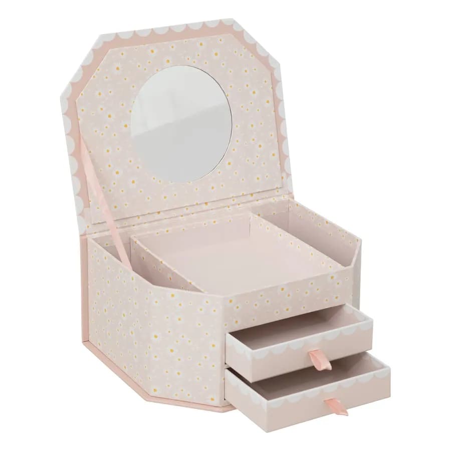 Portagioie 10h cm rosa con specchio e 2 cassetti - Kids