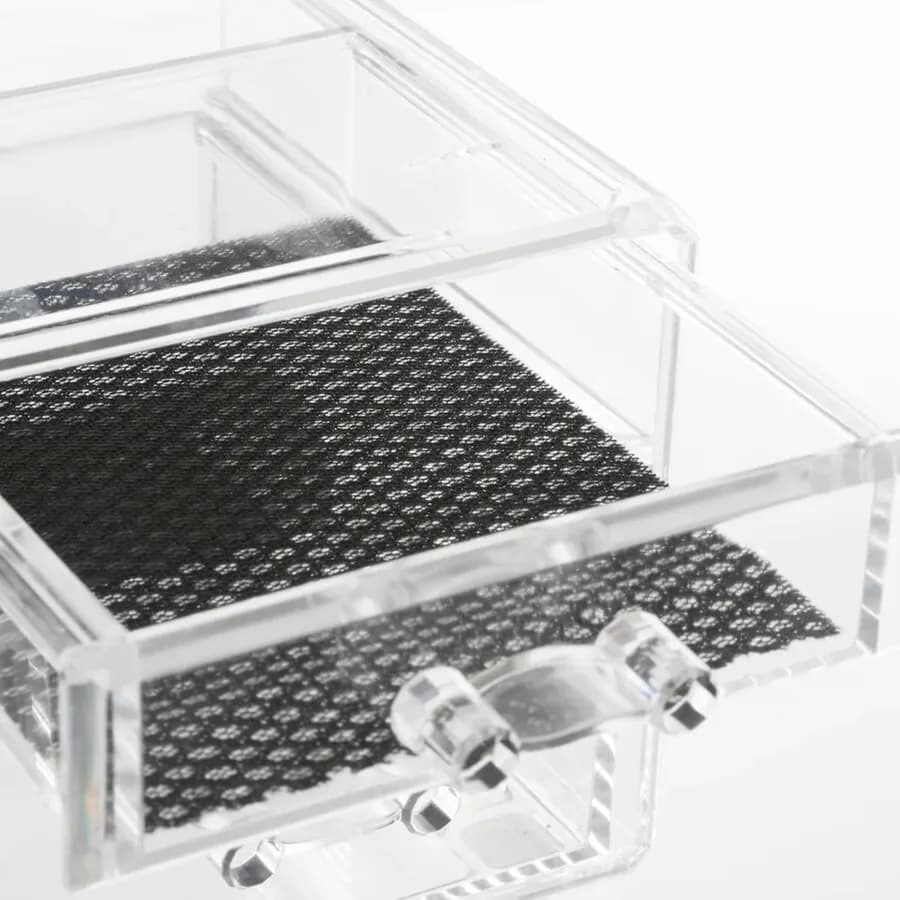 Portagioie 15x12h cm trasparente con 3 cassetti