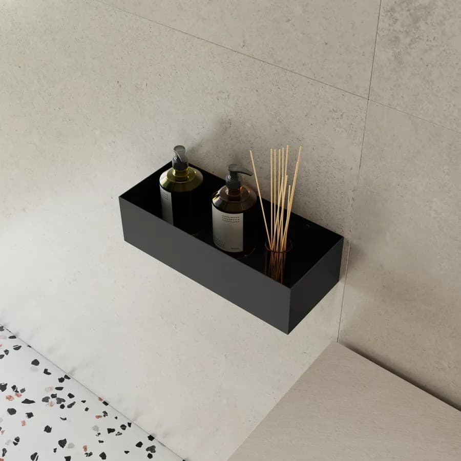 Portaoggetti 30x12x10h cm in acciaio inox nero opaco