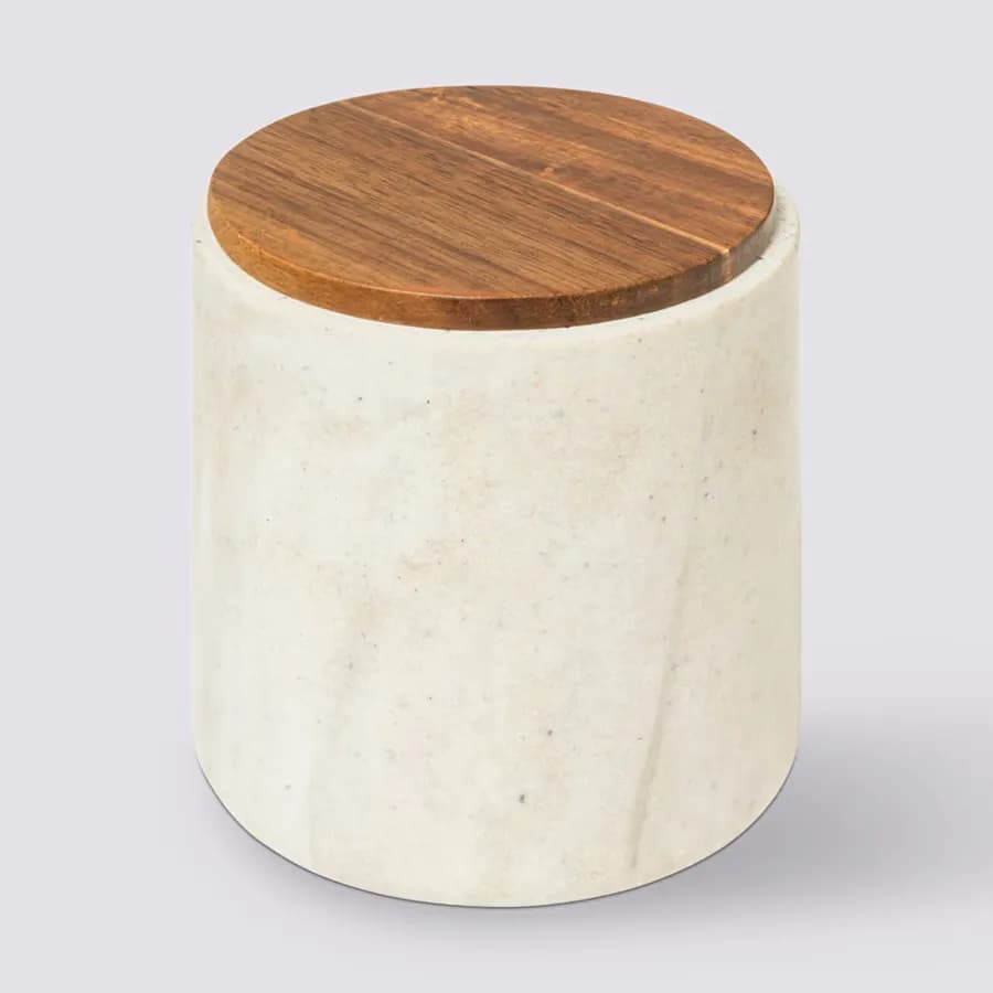 Portaoggetti d'appoggio effetto marmo e legno - Marble