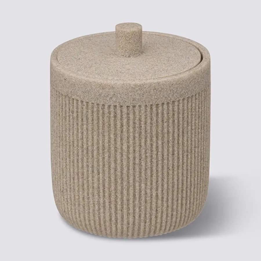 Portaoggetti d'appoggio effetto pietra beige - Onyce