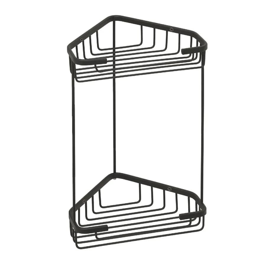 Portaoggetti doccia 2 ripiani 32h cm in acciaio inox nero - Gedy
