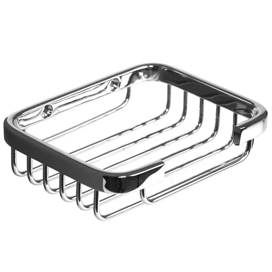 Portaoggetti Gedy griglia in acciaio inox cromato da cm. 12,5x10x3,5