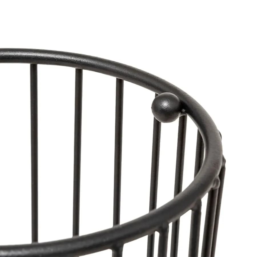 Portaombrelli rotondo 21 cm in metallo nero con vassoio estraibile