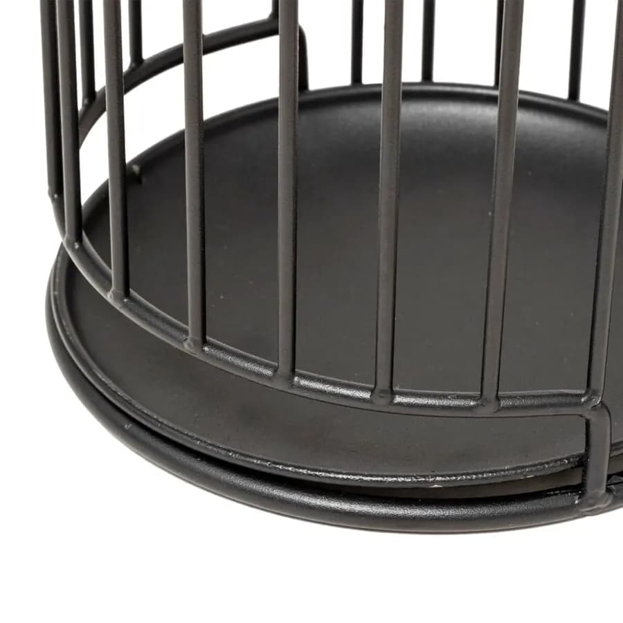 Portaombrelli rotondo 21 cm in metallo nero con vassoio estraibile