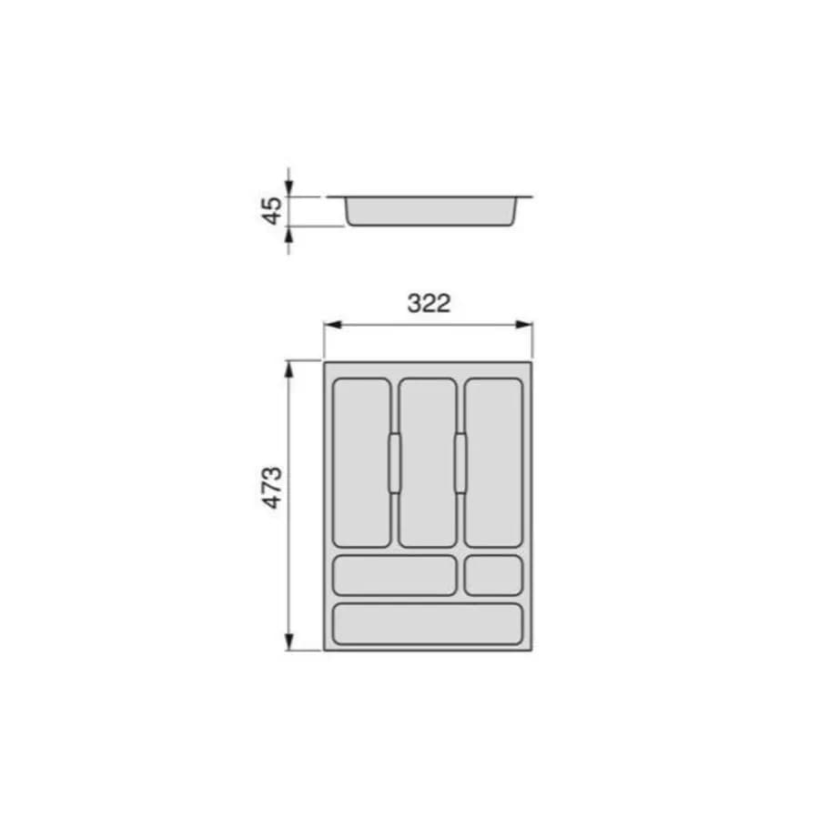 Portaposate per cassetto 32x47 cm antracite - Orbox