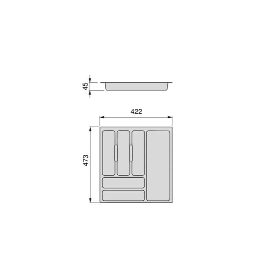 Portaposate per cassetto 42x47 cm grigio - Orbox