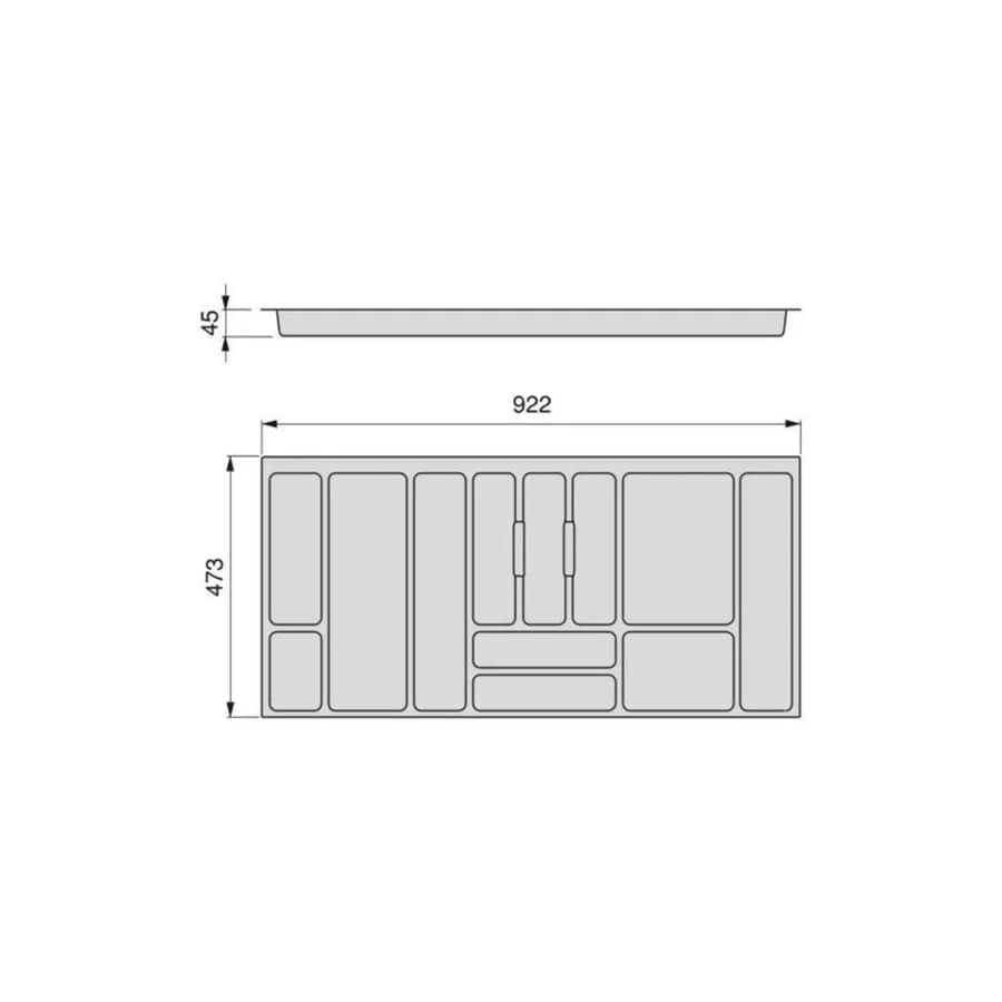 Portaposate per cassetto 92x47 cm grigio - Orbox