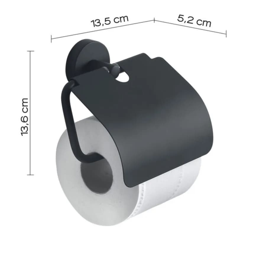 Portarotolo coperto a muro in acciaio inox e cromall nero - Eros di Gedy