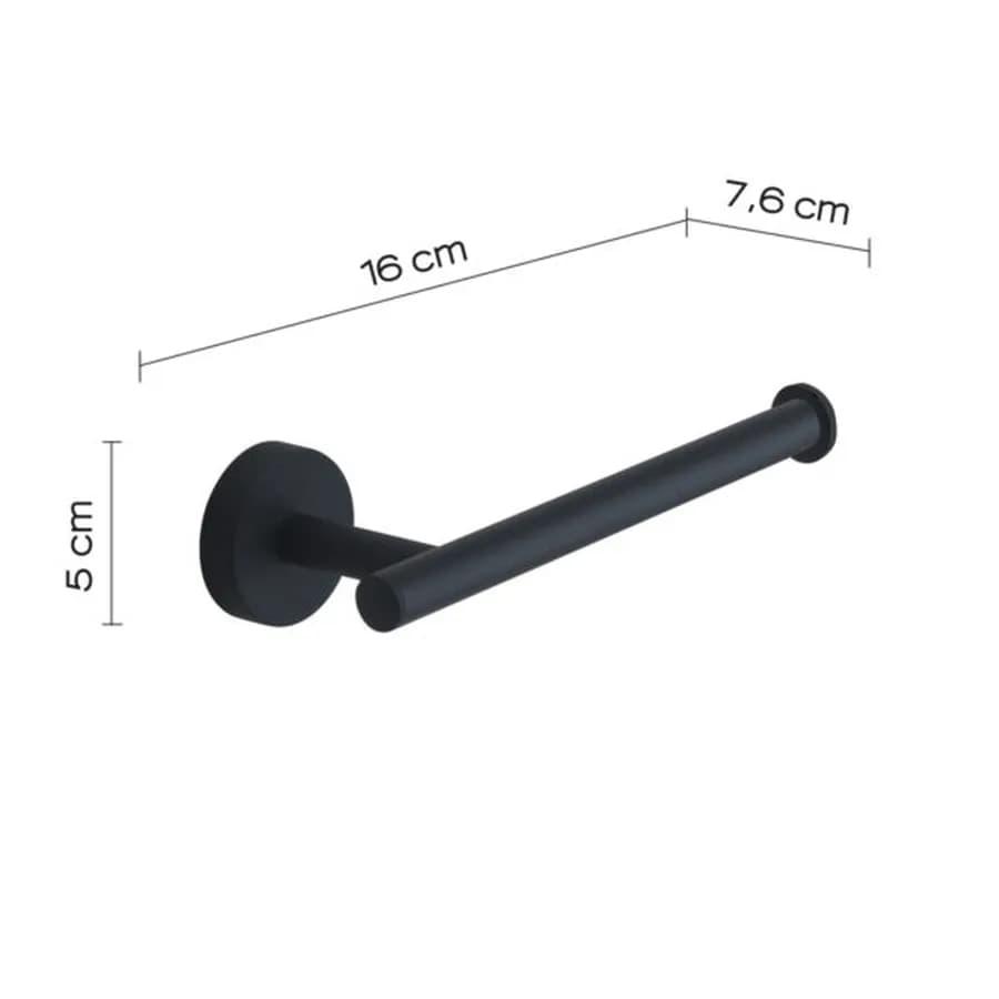 Portarotolo a muro in acciaio inox e cromall nero - Eros di Gedy