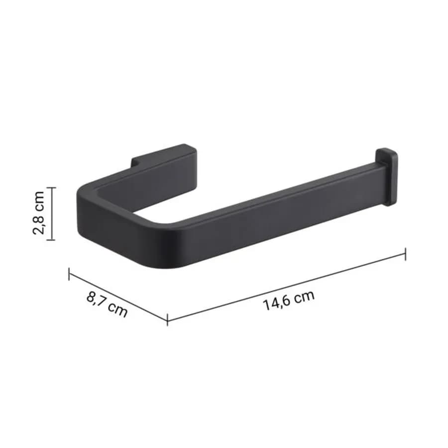Portarotolo a muro in cromall e ottone nero opaco - Samoa di Gedy