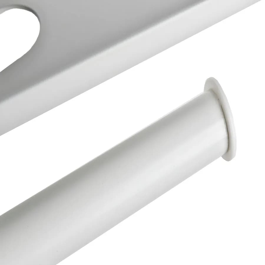 Portarotolo con mensola porta cellulare incorporato 18 cm in metallo bianco opaco - Arya