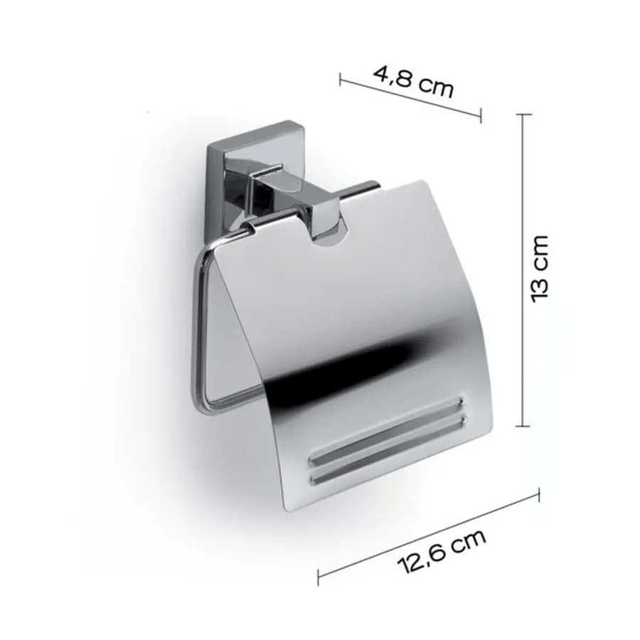 Portarotolo coperto a muro in acciaio inox e cromall cromo - Olimpo di Gedy