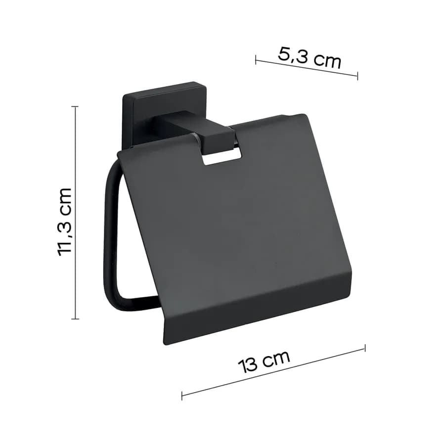 Portarotolo coperto a muro in acciaio inox e cromall nero - Atena di Gedy