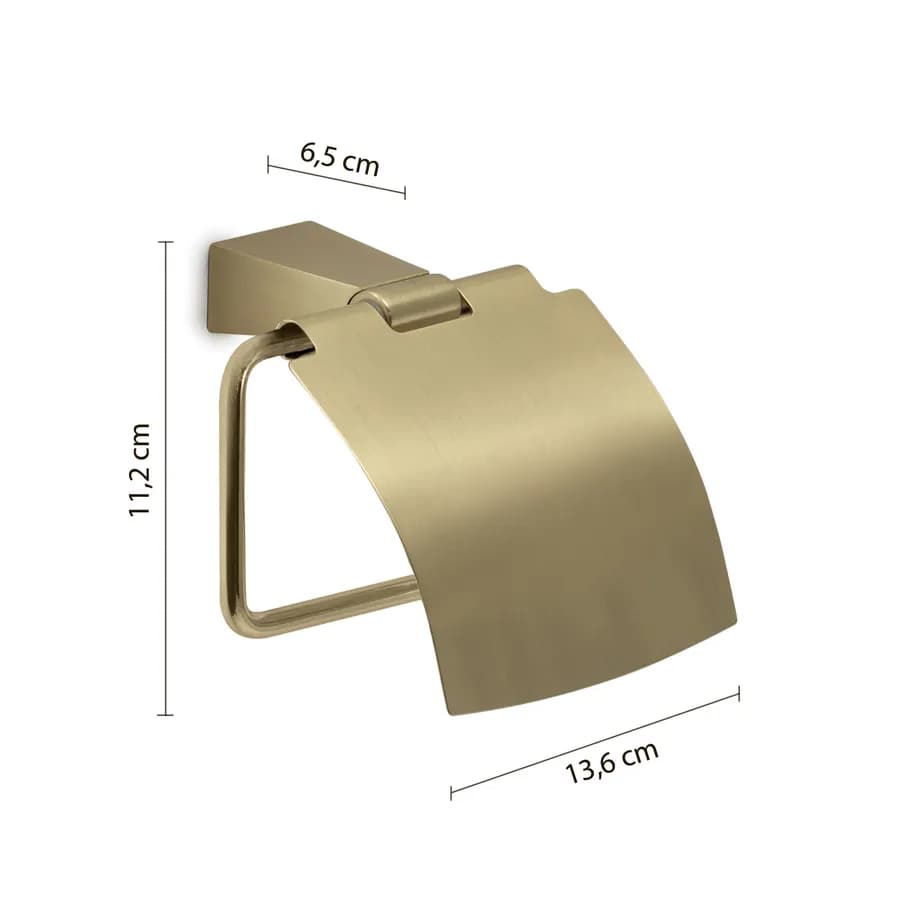 Portarotolo coperto in acciaio inox oro opaco - Tonale di Gedy