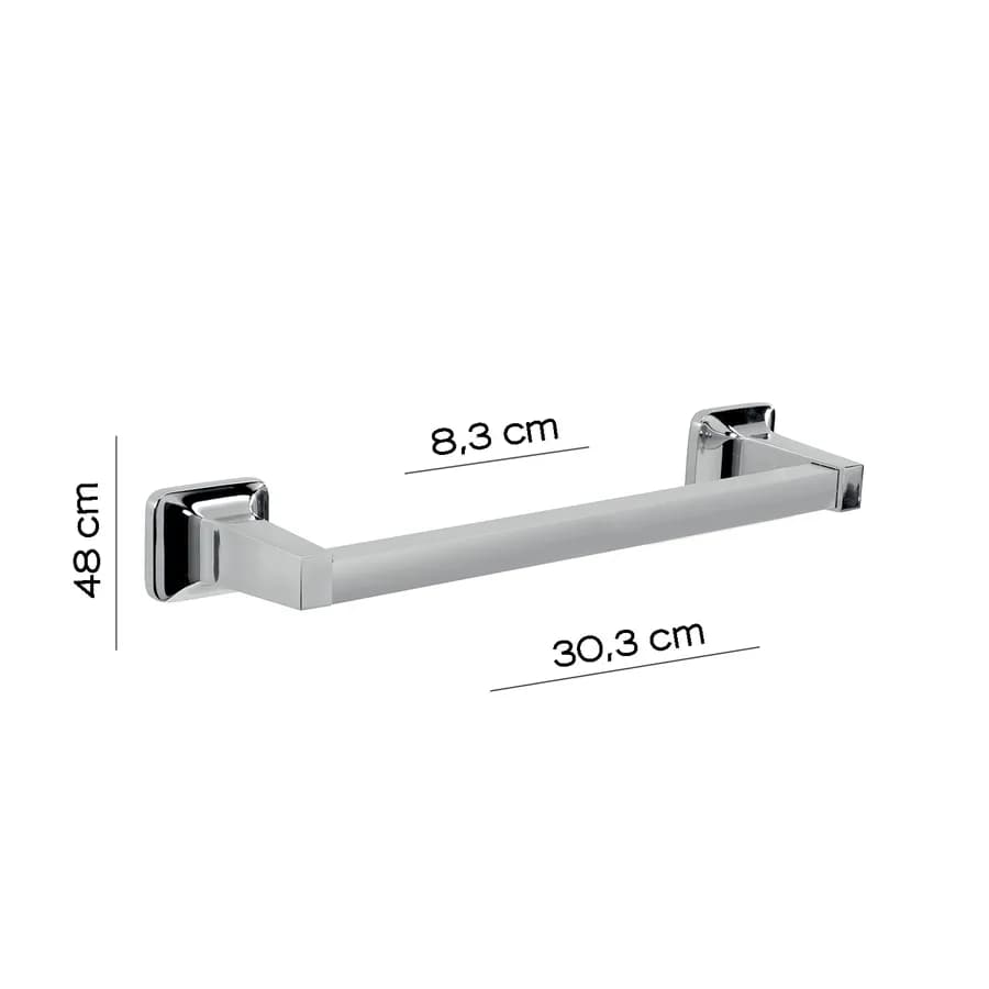 Portasalviette 30 cm in alluminio anodizzato e cromall cromo - K2 di Gedy