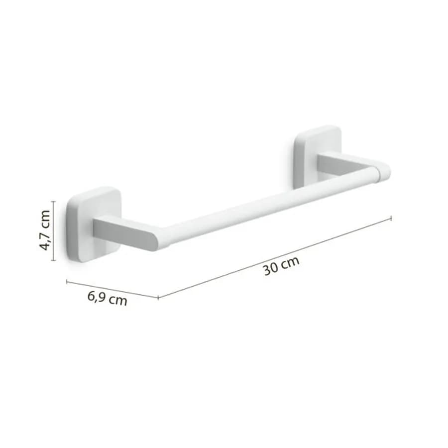 Portasalviette 30 cm in acciaio inox bianco opaco - Tonga di Gedy