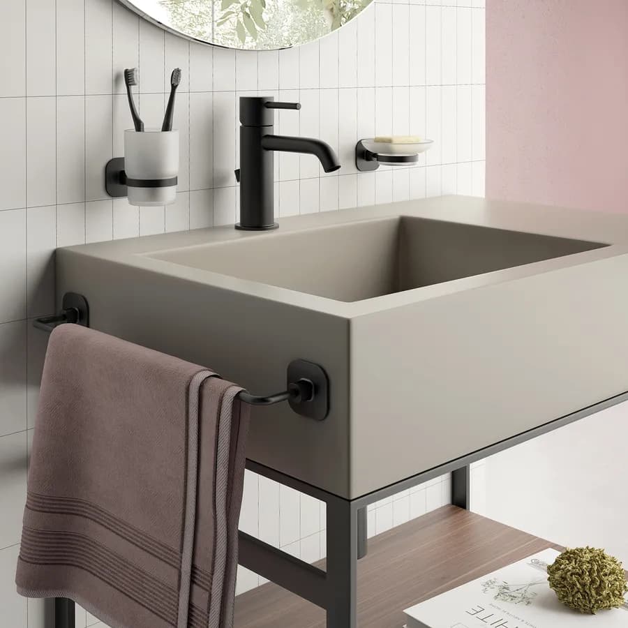Portasalviette 30 cm in acciaio inox nero opaco - Teide di Gedy