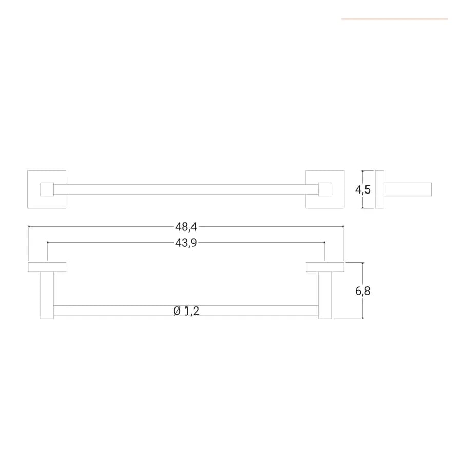 Portasalviette 45 cm in acciaio inox e cromall cromo - Olimpo di Gedy