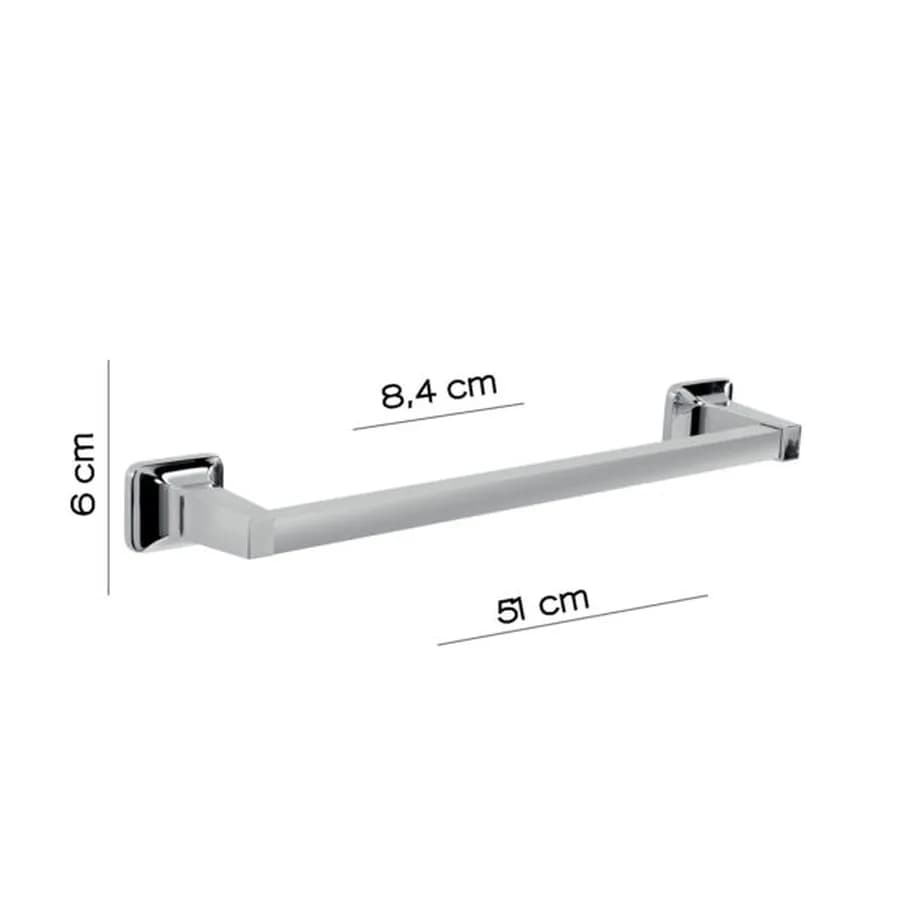 Portasalviette 45 cm in alluminio anodizzato e cromall cromo - K2 di Gedy